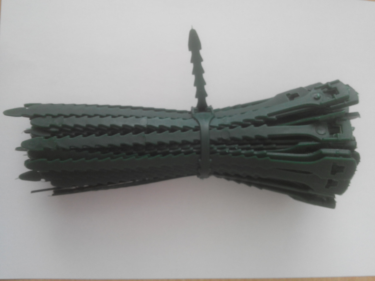 Підвязка для рослин Ялинка / Затягувач пластиковий, 18см (100 штук у зв'язці)