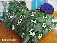Постільна білизна 2 х спальна бязь Футбол зелений, 2-спальна постільна білизна з бязі