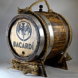 Дубова бочка для спиртних напоїв, віскі 10 літрів, обручі-неіржавка сталь. Безплатно — покриття воском!, фото 8