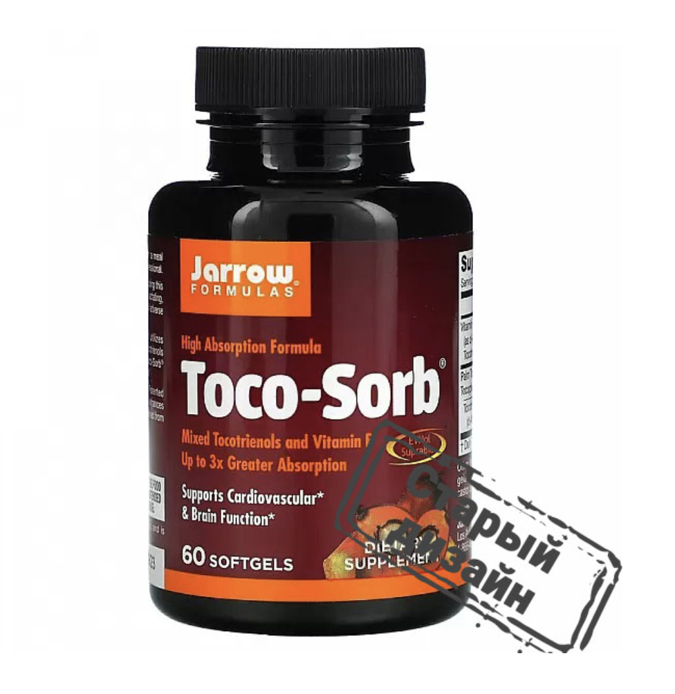 Jarrow Formulas, Toco-Sorb, смешанные токотриенолы и витамин Е, 60 ...