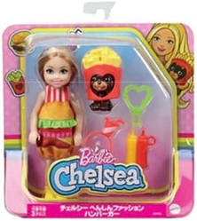 Барбі Челсі в костюмі Бургера Barbie Club Chelsea Dress-Up Doll in Burger Costume GRP69
