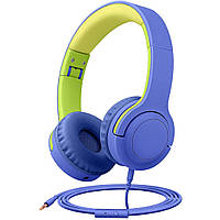 Дитячі дротові навушники з мікрофоном Picun Q2 Blue/Green