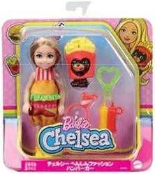 Лялька Барбі Челсі в костюмі Бургера Barbie Club Chelsea Dress-Up Doll in Burger Costume GRP69
