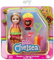 Барби Челси в костюме Бургера Barbie Club Chelsea Dress-Up Doll in Burger Costume GRP69