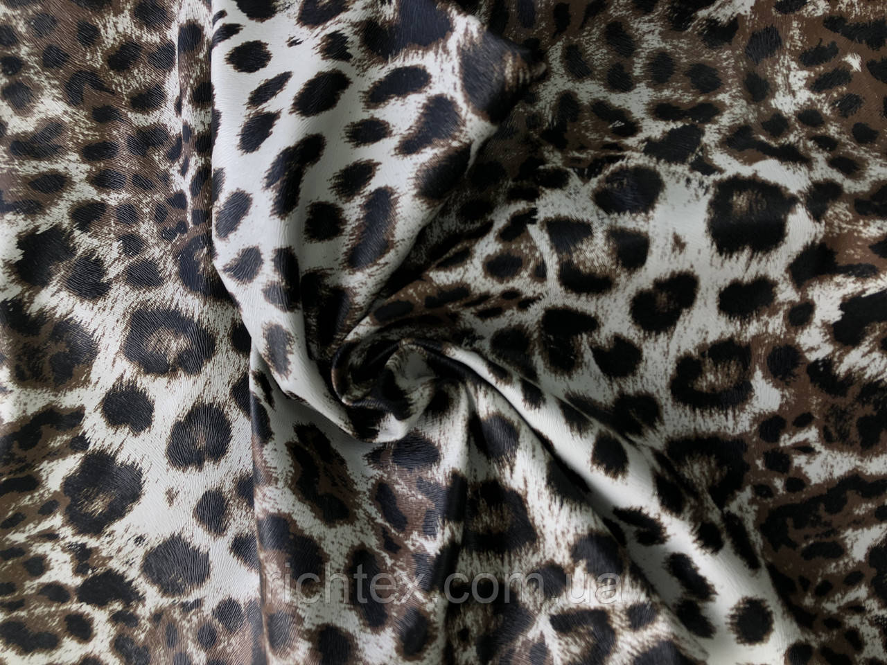 Шкіра Леопард Біло-коричневий, фото 1
