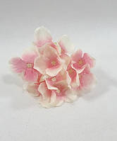 Бело розовая гортензия 9см искусственный цветок(головка)