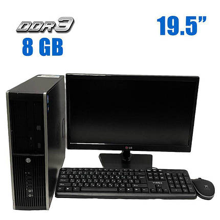 ПК+Монітор HP Compaq Elite 8300 SFF/ i3-3220/ 8GB RAM/ 250GB HDD/ HD 2500+Б-клас LG Flatron 20EN33SS-B 19.5" 1600x900, фото 1