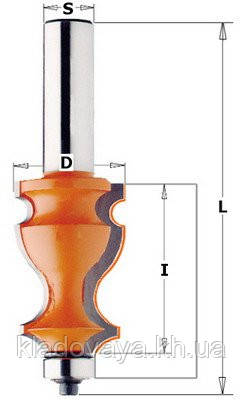 Фреза CMT профільна фасонна з підшипником D27-l41-L90,2-d12