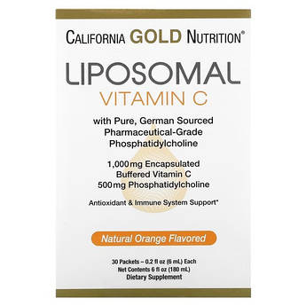 California Gold Nutrition Liposomal Vitamin C 1,000 mg 30 пакетиків (6 ml)