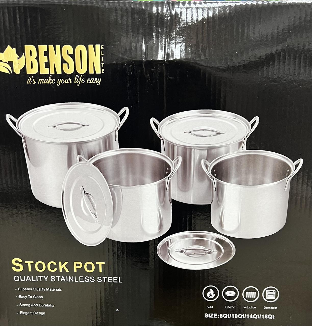 Набір посуду неіржавка (Stock Pot) 8 пр 7,5 л,9,5л, 13 л, 17 л BN-289 (4 шт./ясть)