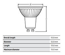 Світлодіодна лампа OSRAM LED PAR16 DIM 50 36 4,5W / 940 / 350Lm 230V GU10, фото 3