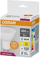 Лампа светодиодная OSRAM LED VALUE, PAR16, 6W, 3000K, GU10