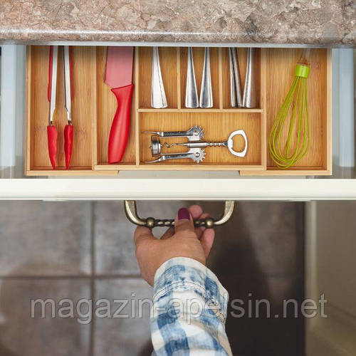 Выдвижной лоток для столовых приборов из бамбука (ID#1888781524), цена ...