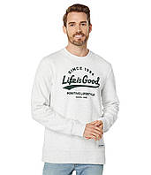 Толстовка Life is Good Ballyard Simply True Fleece Crew Light Heather Gray, оригінал. Доставка від 14 днів