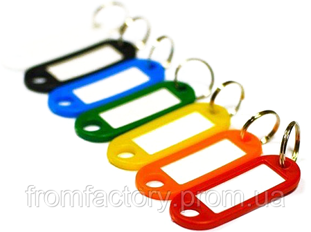 Брелок для ключів пластмасовий з кільцем 50х22мм:Помаранчевий, фото 2