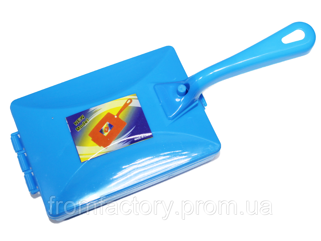 Ручний пилосос/щітка на роликах пластмасова з ручкою 10.5х15см:Синій