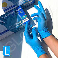 Перчатки нитриловые MedTouch размер L голубые 100 шт