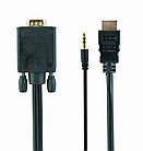 Кабель Cablexpert HDMI - VGA, (M/F), 5 м, Black (A-HDMI-VGA-03-5M), фото 3