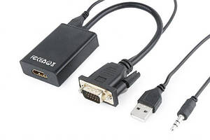Адаптер Cablexpert HDMI — VGA (M/F), 0.15 м, Black (A-VGA-HDMI-01)