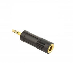Адаптер Cablexpert 6.35 мм - 3.5 мм (M/F), чорний (A-6.35F-3.5M)