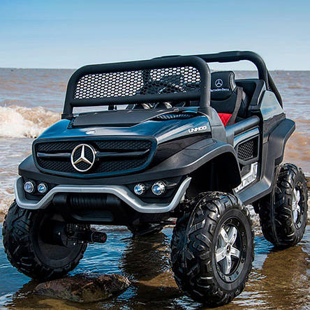 Дитячий електромобіль двомісний джип Mercedes Unimog M 4133EBLRS-2 (MP3, SD, USB, мотори 4x35W, ак.12V14A), фото 1