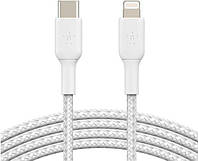 Кабель Belkin Type-C - Lightning 1м плетеный White (CAA004BT1MWH)