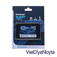 Жесткий диск 2.5" SSD 240Gb Patriot Burst Elite Series, PBE240GS25SSDR, 3D QLC, SATA-III 6Gb/s, зап/чт. -