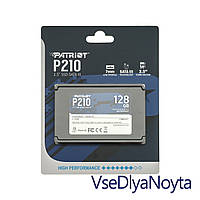 Жесткий диск 2.5" SSD 128Gb Patriot P210 Series, P210S128G25, TLC 3D, SATA-III 6Gb/s, зап/чт. - 430/450мб/с