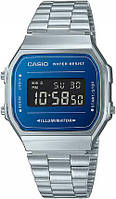 Электронные наручные часы Casio Collection A168WEM-2BEF со стальным браслетом