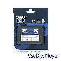 Жесткий диск 2.5" SSD 512Gb Patriot P210 Series, P210S512G25, TLC 3D, SATA-III 6Gb/s, зап/чт. - 430/520мб/с