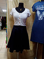 Подростковое школьное платье для девочки белый верх р.158 - 176 170