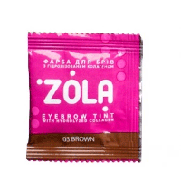 Краска для бровей с коллагеном ZOLA Eyebrow Tint With Collagen03 Brown в саше+окислитель, 5 мл