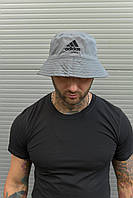 Летняя панама Adidas серая, мужская шляпа адидас, на лето