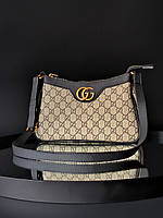 Aphrodite Shoulder Bag Black/Grey Leather