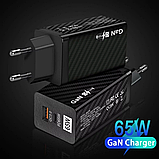 Зарядний пристрій GaN BK378 USB Type-C, 65 W, фото 3