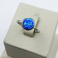 Кольцо серебряное с синим опалом 17,5 2.4 г