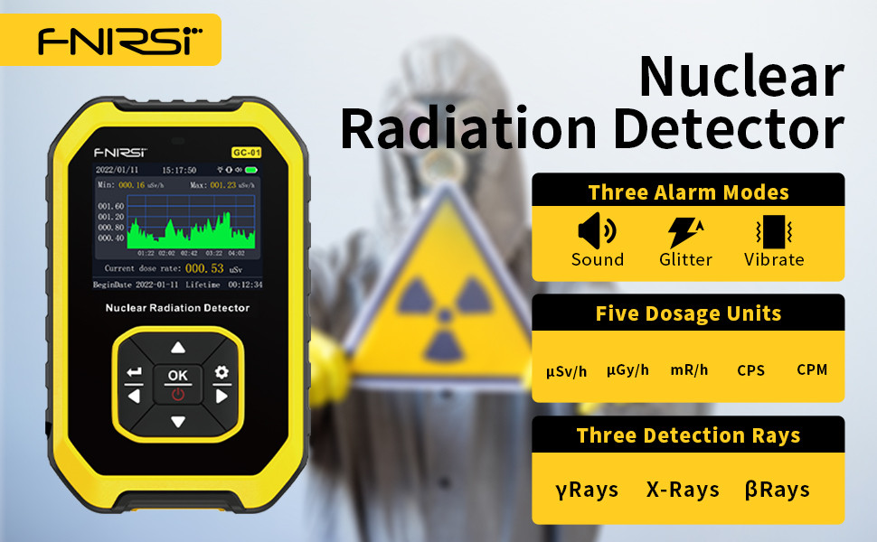 Дозиметр радіації, радіометр Fnirsi GC-01 на акумуляторах  Медапаратура