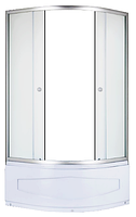 Душова кабіна 80х80x195 см з глибоким піддоном матове скло 4мм розсувні двері