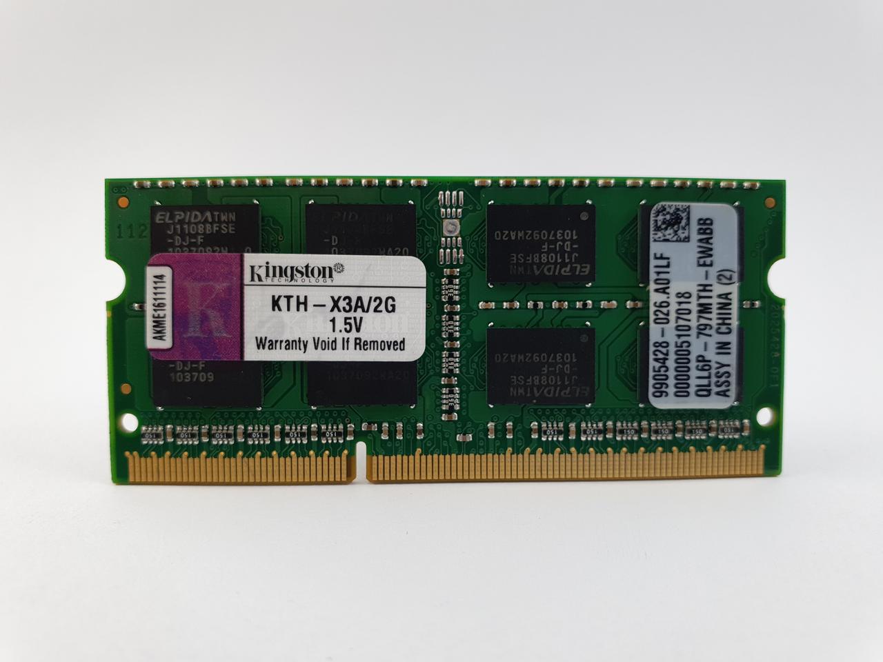 Оперативна пам'ять для ноутбука SODIMM Kingston DDR3 2Gb 1066MHz PC3-8500S (KTH-X3A/2G) Б/В