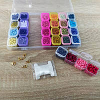 Набір бісеру великого 6/0 на 28 осередків в кольоровому органайзері