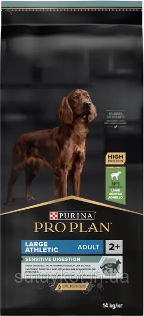 Purina Pro Plan (Пурина Про План проплан) Large Athletic Adult Lamb корм для великих порід з ягням, 14 кг.