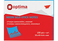 Стікери Optima, 40х50, синій неон, 100 арк.