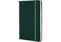 Деловая записная книжка SQUARE, А5, твердая обложка, резинка, белый блок клетка, зеленый