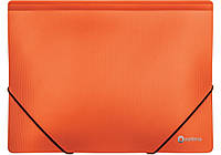Папка пластиковая А4 на резинках Optima двухцветная, оранжевая