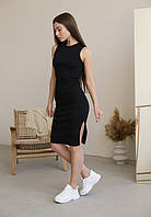 Сукня жіноча з розрізом обтягуюча Vivioji Чорний розмір XS/S (13727)