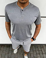 Модная футболка мужская поло легкая повседневная серая / Футболки поло мужские брендовые