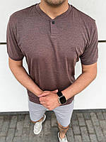 Модная футболка мужская поло летняя повседневная цвет Коричневый / Футболки поло мужские брендовые