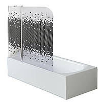 Стеклянная шторка для ванной Bravo Enza 120B Mosaic прозрачная -Komfort24-