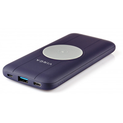 Батарея универсальная (Power Bank) Vinga 10000 mAh Wireless QC3.0 PD soft touch purple Power Bank - фото 5 - id-p1888907739