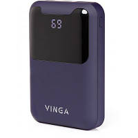 Універсальна мобільна батарея Vinga 10000 mAh Display soft touch purple (BTPB0310LEDROP)